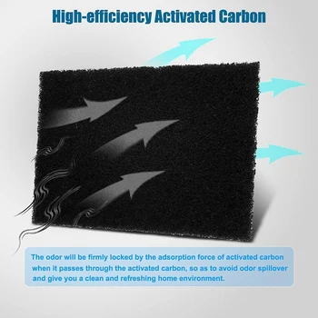 1 חתיכת זבל יכול קליטת מסנני הפחם הפעיל מטהרים את מטהר אוויר על פחי זבל, קומפוסט, דליים-מלבן
