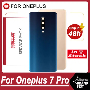 100% המקורי בחזרה דיור חלופי עבור Oneplus 7 Pro הכיסוי האחורי של הסוללה זכוכית אחת בתוספת 7 Pro כיסוי אחורי עם לוגו
