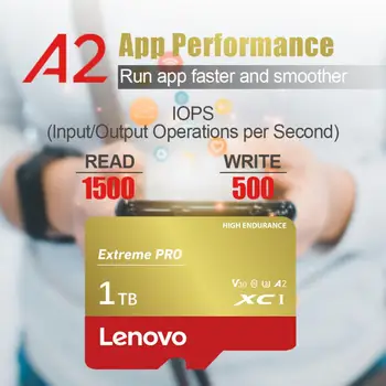 100% מקורי Lenovo TF מיקרו SD כרטיס Class 10 TF כרטיס 64GB 128GB עד 190MB/s U3 V30 כרטיס זיכרון לטלפון לוח A2 כרטיס SD