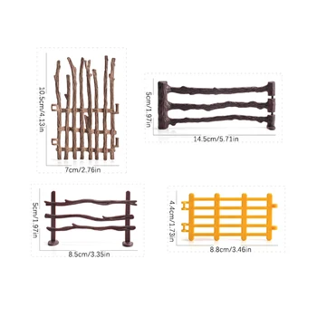 10Pc/להגדיר גדר קישוט מודל סימולציה החווה החווה DIY חול שולחן גדר אביזרים סטטי חצוצרה צעצוע לילדים