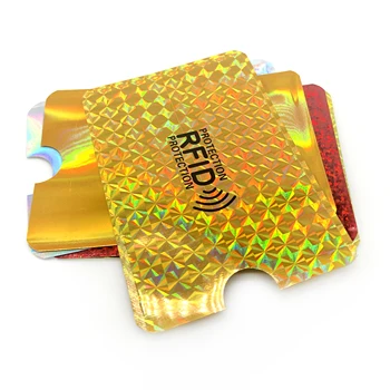 10PC לייזר נגד גניבה בעל כרטיס רדיד אלומיניום RFID מקרה אנטי-degaussing בעל כרטיס הגנה כרטיס בנק סט מיגון תיק NFC