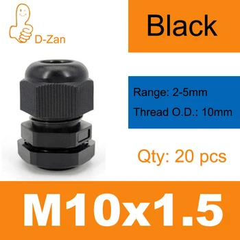 10pcs M8 M10 כבל בלוטת ניילון עמיד למים משותפת IP68 M12 פלסטיק שחור חותם משותף עמיד למים קופסה לשקע נעילה מחבר