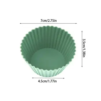 12Pcs סיליקון ספינות Cupcake כוסות אפייה שאינו מקל ג ' מבו לשימוש חוזר תבניות מאפין ציוד מטבח לקשט עוגה כלים קופסת ארוחת הצהריים