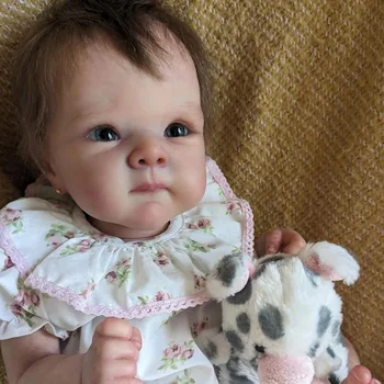 18inch תינוק שרק נולד מחדש הבובה בטי מציאותי מגע רך ונעים התינוק במספר שכבות ציור 3D העור עם נראים לעין ורידים