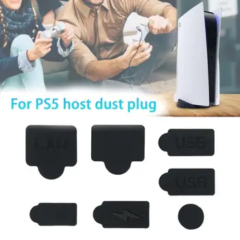 1~10PCS שחור נגד אבק Plug לכסות Dustproof אבק Plug סיליקון הנדנדה כובע אבק מסננים עבור Ps5 המרכזי אביזרי המשחקים