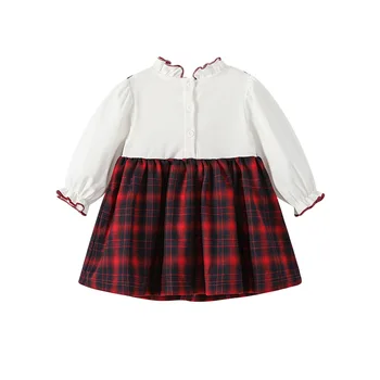 2023 Clibeso אופנה שמלה עבור ילדים ילדה ילדים אביזרי סגנון חולצה לבנה + Suspender משובץ שמלות תינוקות ספרדית תלבושות