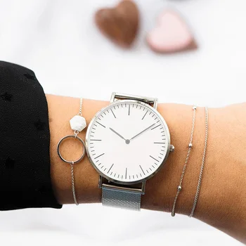 2023 העליון מותג יוקרה צמיד שעונים נשים נירוסטה רשת חגורת שעון קוורץ שעון נשים שעון יד Zegarek Damski