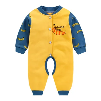 2023 חדש נולד בגדי סתיו כותנה היילוד שרוול ארוך חלק אחד לבוש בגדי תינוקות תינוק Rompers עבור ילד ילדה סרבל