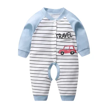 2023 חדש נולד בגדי סתיו כותנה היילוד שרוול ארוך חלק אחד לבוש בגדי תינוקות תינוק Rompers עבור ילד ילדה סרבל