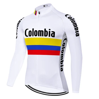 2023 קולומביה רכיבה על אופניים ג ' רזי גברים אופני הרים ללבוש סתיו רכיבה על אופניים ביגוד ארוך אופניים רכיבה על אופניים, חולצות לנשימה יוקרתי Ciclismo