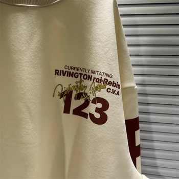 23SS אופנת רחוב טלאים Oversize RRR123 חולצות גברים נשים 1:1 איכות גבוהה משמש כבד בד קפוצ ' ון ררר 123 Crewneck