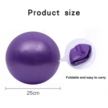 25cm PVC מיני כדור כושר יוגה כדור פיצוץ הוכחה בבית חיצונית איזון הכדור כושר הרפיה למתוח עיסוי יוגה הכדור