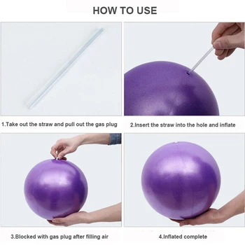 25cm PVC מיני כדור כושר יוגה כדור פיצוץ הוכחה בבית חיצונית איזון הכדור כושר הרפיה למתוח עיסוי יוגה הכדור