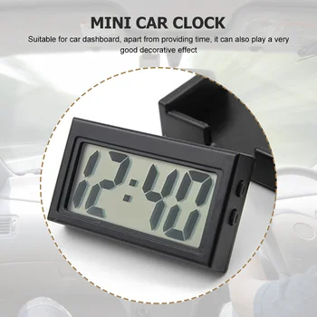 3 יח ' השעון רכב מיני אלקטרוני אילם דיגיטלי שעוני רכב דש פלסטיק שולחן העבודה
