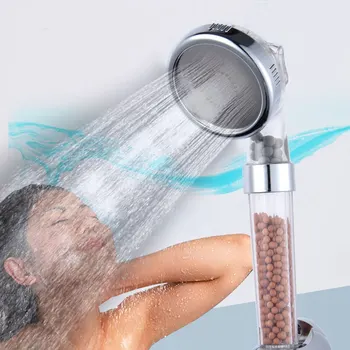 3-מצב המקלחת ראש מקלחת מתכוונן בלחץ גבוה לחיסכון במים ראש מקלחת יון שלילי מסנן ספא אביזרי אמבטיה