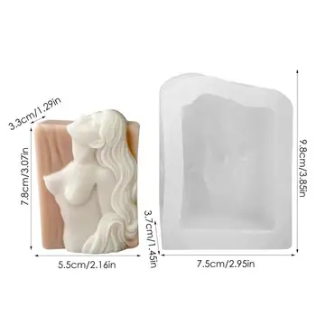 3D סיליקון עובש גברת סקסית בעירום אישה גוף הנר תבניות נשית וסקסית פיסול מודל הכנת נרות שעווה תבניות DIY אמנות