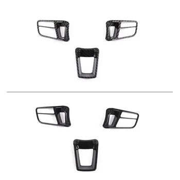 3pcs המכונית עיצוב פנים גלגל הגה כפתור מסגרת הכיסוי לקצץ מתאים פורשה קאיין Macan 2015-2020 Panamera 911 718 918