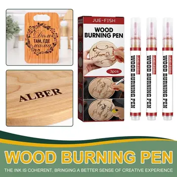 3pcs/תיבת חדשות DIY כימי עץ Scorch בסדר טיפ ציור עט שרפי מרקר, שריפת עצים עט