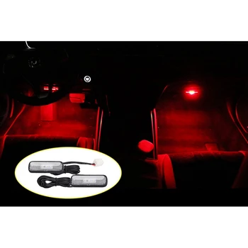 4PCS המכונית אור LED פנים האווירה אור קישוט מנורה הסביבה הרגל אור על הונדה סיוויק 10 2018-2020 אדום