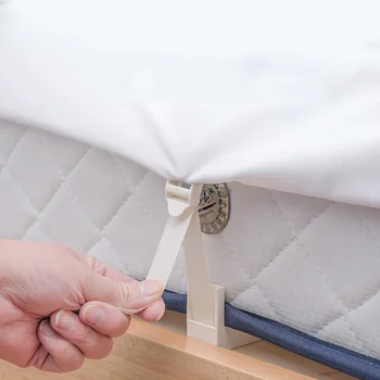 4PCS מיטה זוגית מחברים אורך מתכוונן למיטה סדין בעל החלקה לשמור גיליון המקום אטב Grippers