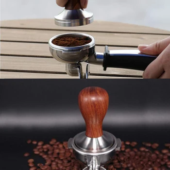 51mm אספרסו להתעסק נירוסטה 304 האביב אבקת הקפה לחץ שטוח בסיס אבקת קפה שעועית לחץ פטיש