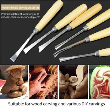 6 חתיכות עץ הפעלת כלי מקצועי מלאכה להכין אביזרי תרמו בעין מחרטה הנגר כלים ערכת נגר מתאים.