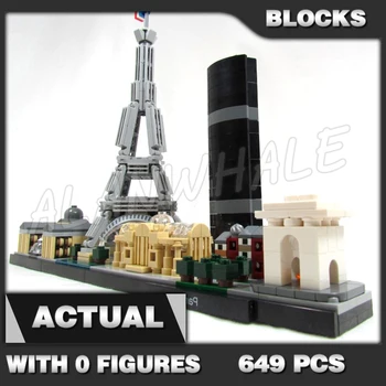 649pcs אדריכלות קו הרקיע זוגות מגדל אייפל גראנד פאלה (Arc de Triomphe) 20044 בניין צעצועים תואם ילדים לבנים