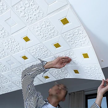70cm*10m 3D סטריאו מדבקות קיר עצמית קצף דבק לוח הטפט חדר השינה קישוט הבית