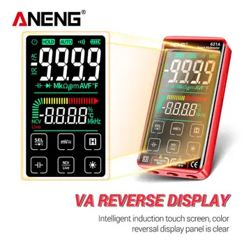 ANENG 621A דיגיטלי מודד בודק מסך מגע Multimetro טרנזיסטור 9999 נחשב True RMS אוטומטי טווח DC/AC 10A מטר