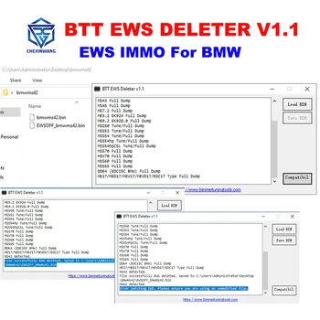 BTT EWS DELETER V1.1. עבור ב. מ. וו IMMO מחוץ BTT EWS למחוק תמיכה MS41 MS42 MS43 MS45 ME7.2 ME9.2 MSS54 ME17 MED17 MEV17 MEVD17 EDC17