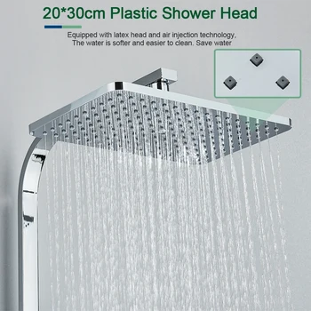 Chrome Thermostatic מקלחת ברז להגדיר תצוגה דיגיטלית גשמים חדר מקלחת מערכת קיר 4 דרך בידה אמבטיה זרבובית ברז מיקסר
