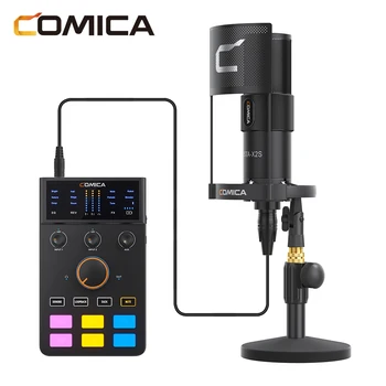 COMICA אודיו מיקסר אודיו USB ממשק כרטיס קול עם 3.5 מ 