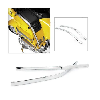 Fairing Chrome לקצץ רצועה בצד תיבת לקצץ אופנוע אבזרים עבור הונדה Goldwing GL1800 01-11