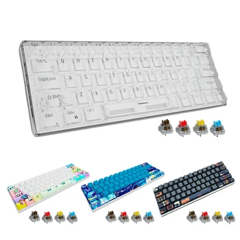 GK023 שלושה במצב מכני מקלדת 61 המפתחות RGB הניתנים להחלפה חמה 2.4 G מקלדת אלחוטית Bluetooth אנטי-לברורות Gaming Keyboard