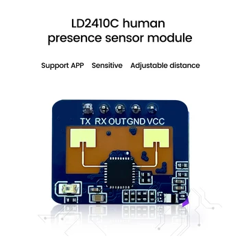HLK-LD2410C DC5V 24G נוכחות אנושית חיישן תומך BT פונקצית יישום מכ 