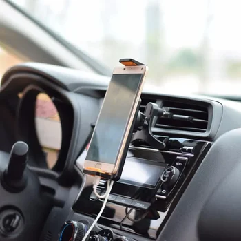 HMTX 360 תואר סיבוב המכונית אוורור, בעל הר לעמוד עבור iPad iPhone GPS לוח 4-10 סנטימטר.