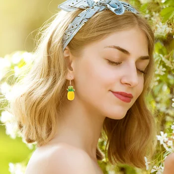 IDEAJOY חמוד אננס חרוזים עגילי פרח לנשים בנות ייחודי עגילי אופי מקסים מתנה הסיטוניים