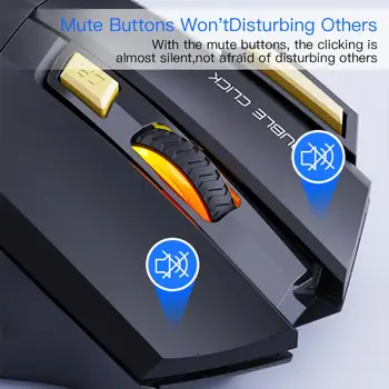 IMICE7 כפתור לחיצה כפולה חינם 2.4 G אילמת נטענת צבעוני נושמת אור אלחוטית המשחק עכבר מחשב, ציוד היקפי