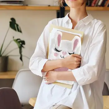 Kawaii ארנב שועלים קטיפה המחברת קריקטורה אנימה בנות נייד בכיס פנקס רשימות תלמידים מחברות, מכשירי כתיבה צעצועים מתנות יום הולדת
