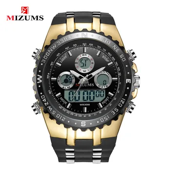 MIZUMS 50mm שעון ספורט לגברים דיגיטלי רלו גדול גדול חיוג תצוגה קוורץ שעון יוקרה, שעון זכר איש עסקים שעונים