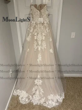 MoonlightShadow פשוט אלת שמלת החתונה 2023 בנות מסיבה כתף מתוקה אופנה Vestido De Casamento בהתאמה אישית