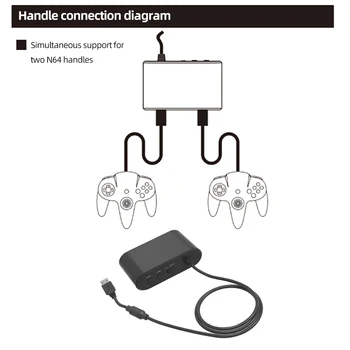 N64 מתאם 2 יציאות USB אלחוטי מתאם לא-לג בקר אלחוטי מסוג USB Adapter Plug and Play עבור הבורר/OLED דגם מחשב Windows