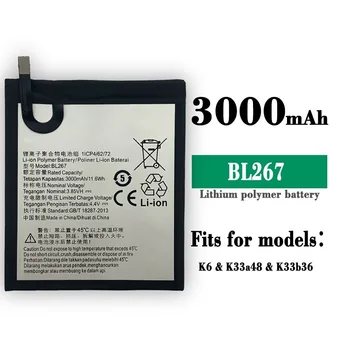 Oiginal סוללה BL267 סוללה BL 267 עבור Lenovo Vibe K6 K33A48 נטענת 3000mAh טלפון נייד סוללה + כלים חינם