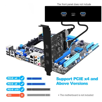 PCI-E ל-USB3.2 PCI Express הרחבה כרטיס מתאם 20Gbps PCI-E Type-C כרטיס תמיכה עבור Windows 7/8/10/Mac OS/Linux