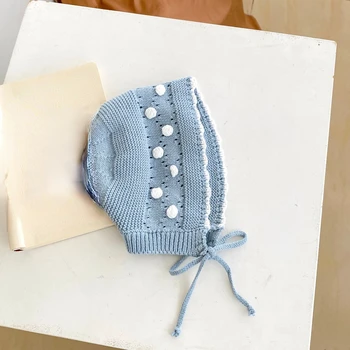 RiniLucia סתיו אופנה Rompers קיד בגדי תינוקת שרוול ארוך O-צוואר לסרוג את הסוודר סרבלים 0-3T התינוק תלבושות עם הכובע