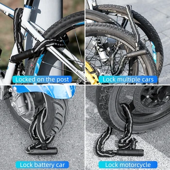 Rockbros 116CM מנעול האופניים אבץ סגסוגת עמיד צ ' אן אופנוע נגד גניבה מנעול רעיוני רב תכליתי עמיד נעילת מקשים