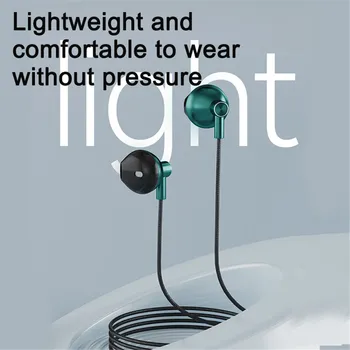Shoumi Type-C In-Ear Wired אוזניות סטריאו 3.5 mm מוסיקה Earbud Handfree אוזניות Hifi אוזניות עם מיקרופון עבור Xiaomi Huawei iPhone