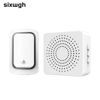 SIXWGH חיצוני אלחוטי פעמון שלי מלודי עמיד למים קינטית ללחוץ על כפתור הבית USB Ringbell להגדיר