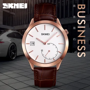 Skmei יצירתיים חדשים האופנה גברים של שעון פשוט חוצות מזדמן ספורט עמיד למים שני פינים קוורץ שעונים גברים