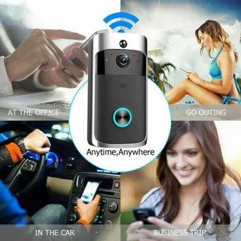 Smart Wireless WiFi פעמון טלפון מצלמת וידאו פעמון אינטרקום אבטחה בבית M7 V5 720P בטוח אלחוטית WiFi פעמון המצלמה